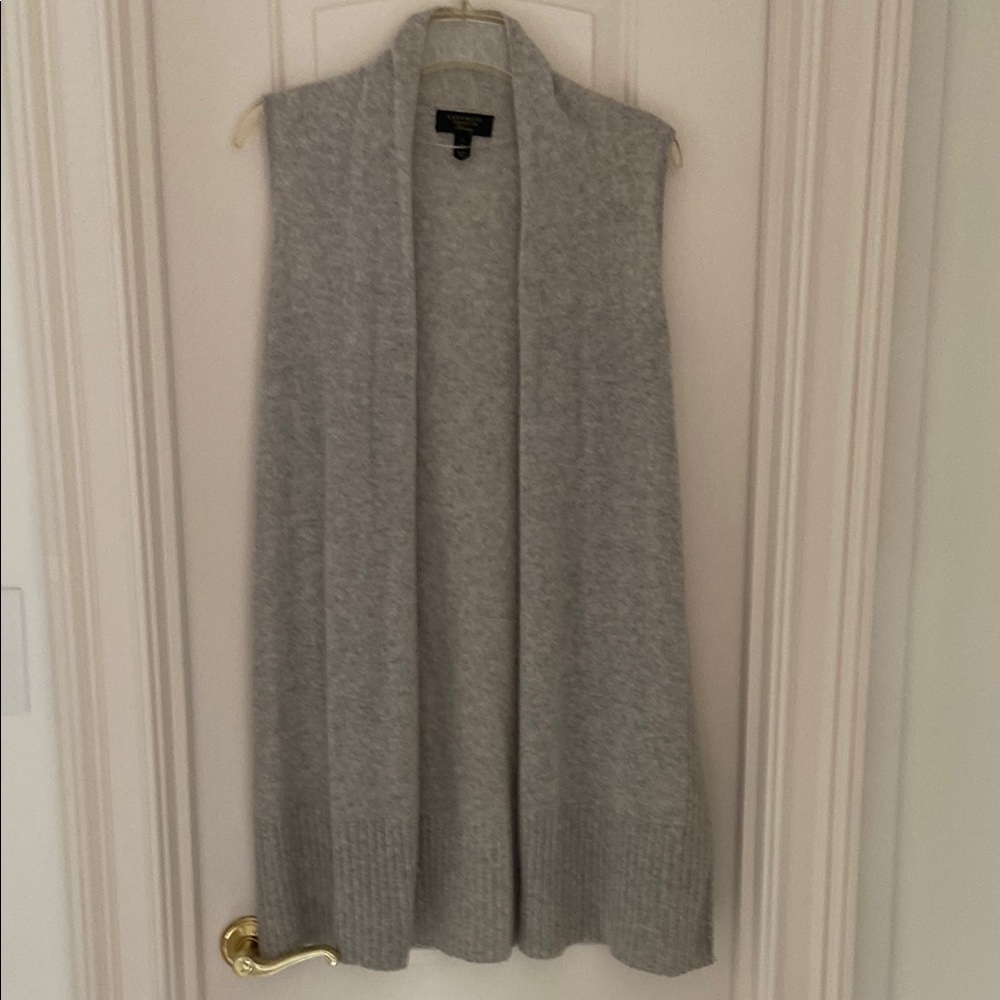 Charter Club Gray 100% Cashmere Long Cardigan Sweater
